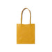 A yellow tote bag, understated yet sleek, handcrafted from sustainable leather.
