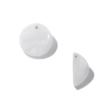 Inspired by Ellsworth Kelly's work, these statement earrings are shaped and hand-cut from ethically-sourced white quartz stones.