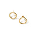 A delicate yet playful hoop earring that site parallel to ear, handcrafted from upcycled brass.