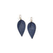 Classic design that transitions effortlessly from day to night, these navy leather leaf earrings are handcrafted from sustainable leather.