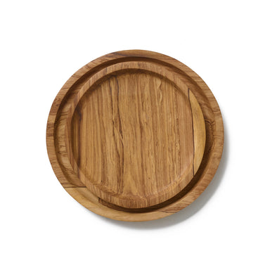 Make breakfast in bed extra special with our round tray set, handcrafted from natural olive wood.